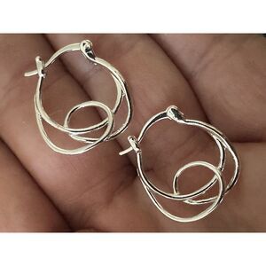 925 Sterling Silver Swirl Drop Earrings Modern Minimalist